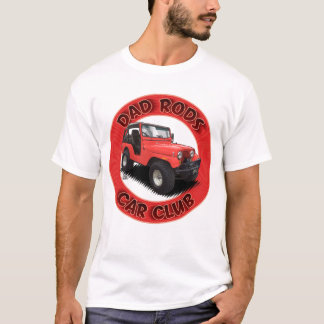 Camiseta Dad Rods Car Club Red Jeep Car T-Shirt