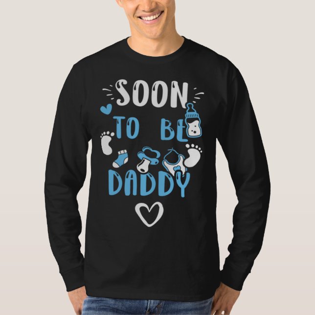 Camiseta Dad Soon To Be Daddy  Baby Boy Sayings (Frente)