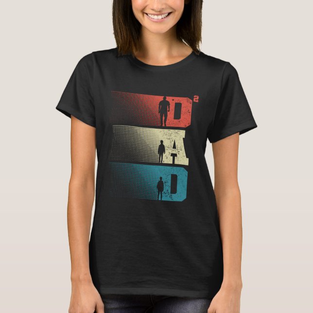 Camiseta Dad Squared Father s Day Two Boys Two Sons Father  (Frente)