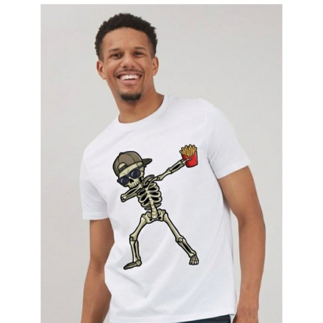 Camiseta dad tax Dabbing Skeleton French Fries for dads (Criador carregado)