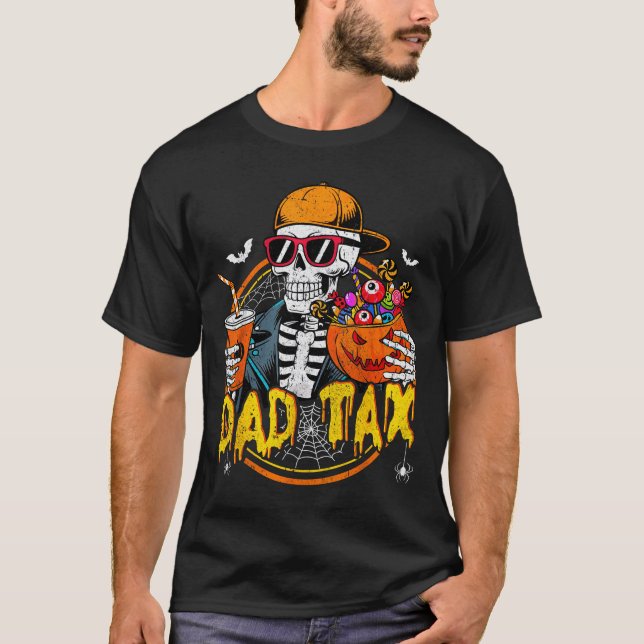 Camiseta Dad Tax Skeleton Halloween Costume Candy Pumpkin D (Frente)