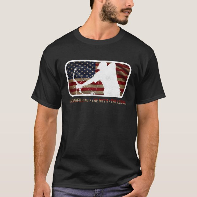 Camiseta Dad the bowfishing the myth the legend Flag americ (Frente)