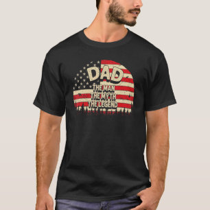 Camiseta Dad The Man The Myth The Legend Men Usa Flag Dad P