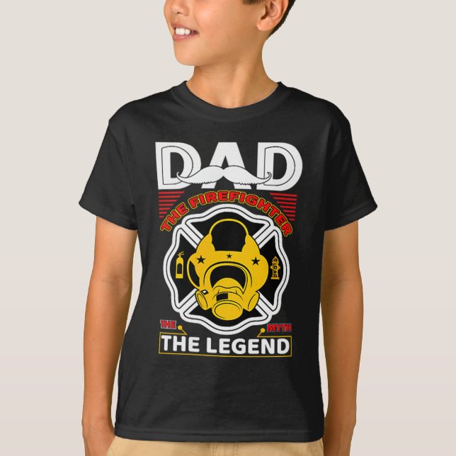 Camiseta Dad The Myth Legend Fireman Gift Proud Firefighter (Frente)