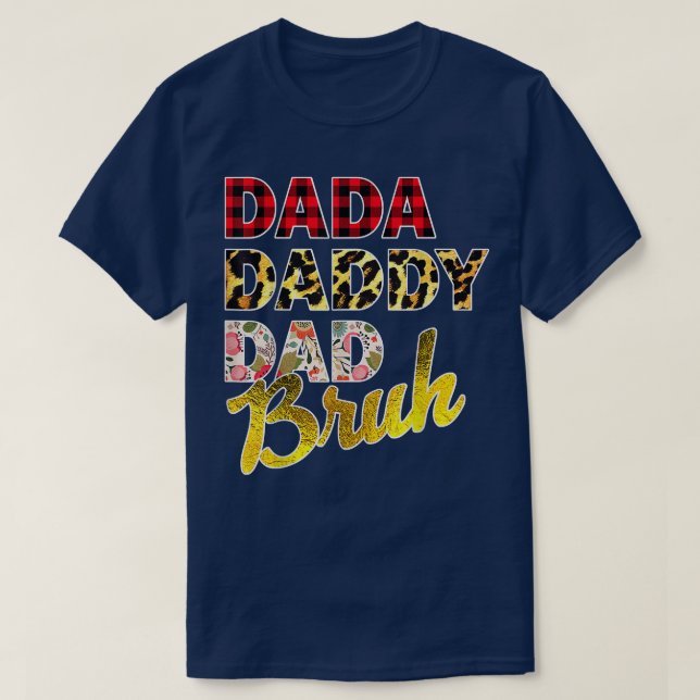 Camiseta Dada Dad Bruh, Leopard Cheetah Father Mother Famil (Frente do Design)