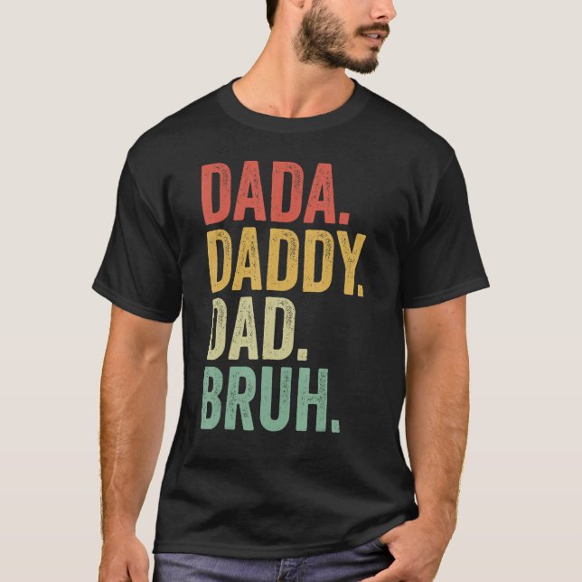 Camiseta Dada Daddy Dad Father Bruh Funny Fathers Day Vinta (Frente)