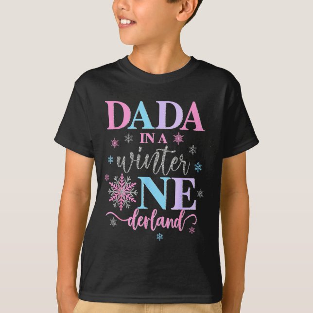 Camiseta Dada In A Winter Onederland Birthday Girl Sweet Sn (Frente)