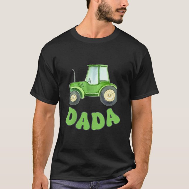 Camiseta Dada Of The Birthday Boy Tractor Farm Trucks Famil (Frente)