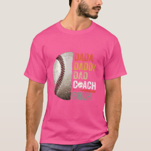 Camiseta Dada Pai De Pai Bruh Vintage Treinador De Baseball