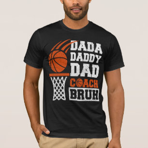 Camiseta dada papai pai treinador véi Basquetebol Dia dos P