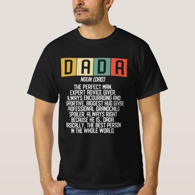Camiseta Dada Significa Definição de Pai Engraçado Melhor P (Frente)