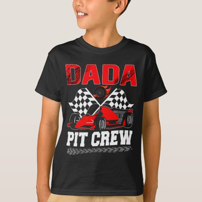 Camiseta Dada T Crew Racing Family Race Car Birthday Boy  (Frente)