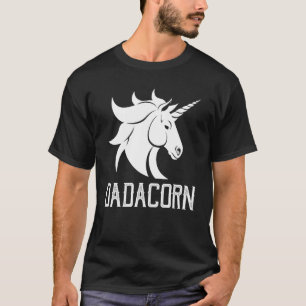 Camiseta Dadacorn - Família Magical Rainbow Unicorn Horse -