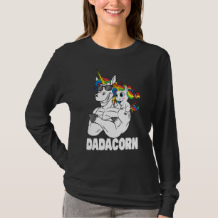 Camiseta Dadacorn Muscle Unicorn Pai Com Sol Filha De Bebê