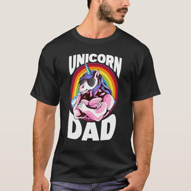 Camiseta Dadacorn Muscle Unicorn Pai Filha Filha (Frente)
