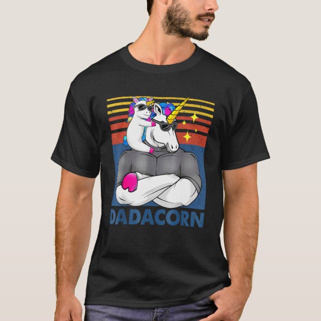 Camiseta Dadacorn Muscle Unicorn Pai Filha Filha Unicórn (Frente)
