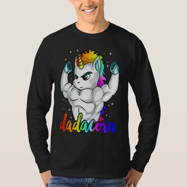 Camiseta Dadacorn Unicorn Daddy Muscle Unique Family Christ (Frente)