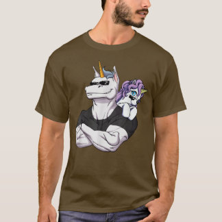 Camiseta Dadacorn Unicorn Pai e Baby Christmas Papa Fathe