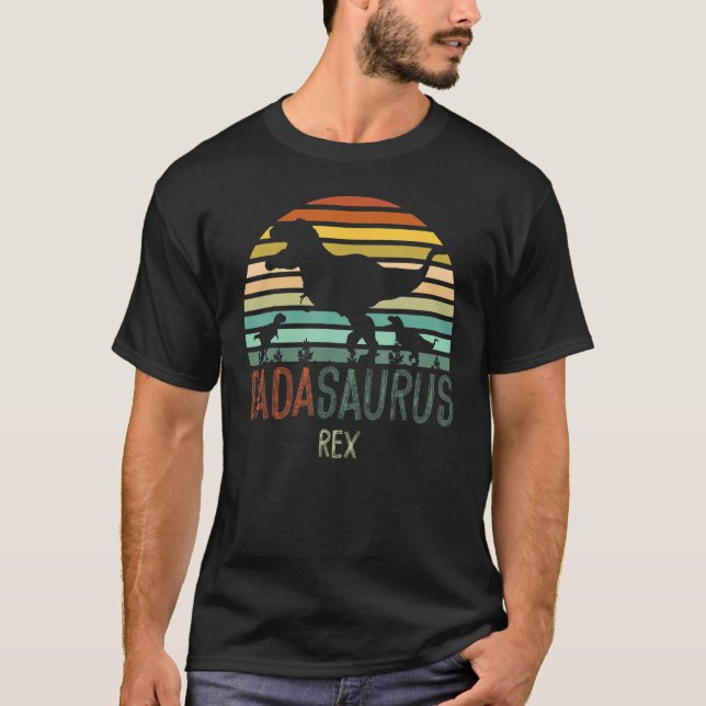 Camiseta Dadasaurus Pai Dino Fars Day S Men Dinossaur Rex (Frente)