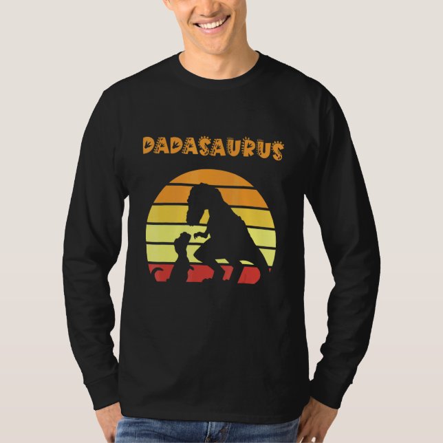 Camiseta Dadasaurus Pai Trex Padre T Rex Dinossauro Retro S (Frente)