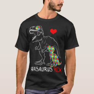 Camiseta Dadasaurus Rex Autismo Sensibilização Orgulhosa Pa