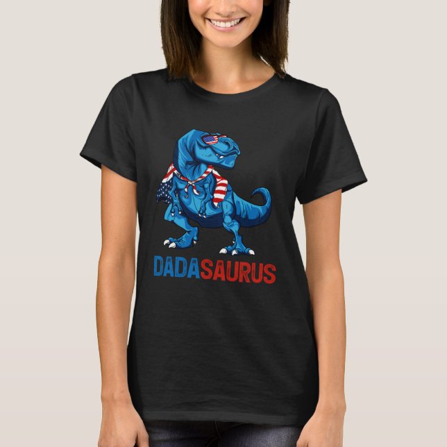 Camiseta Dadasaurus Rex Dinosaur Dada Saurus Father Day 4th (Frente)
