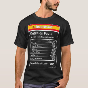 Camiseta Dadd, Dia de os pais espanhol de Fatos Nutritivos 