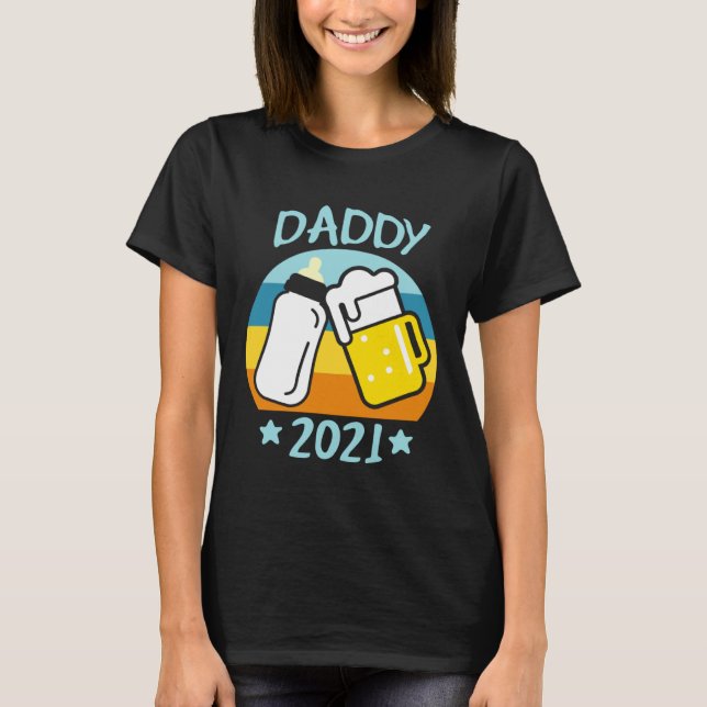 Camiseta Daddy 2021 Father Baby Birth Men  Dad (Frente)