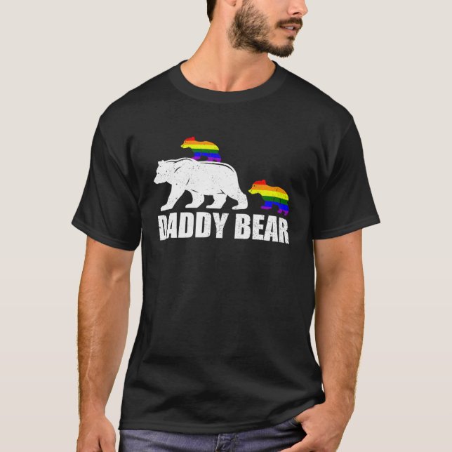 Camiseta Daddy Bear 2 Kids  Proud LGBT Gay Pride Ally Dad B (Frente)