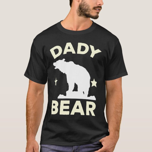 Camiseta Daddy Bear Cubs Family Father Kids Twins Animal Fo (Frente)
