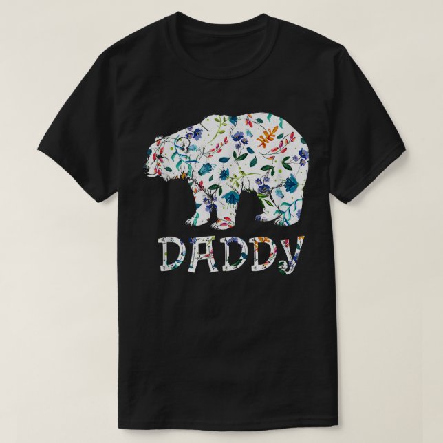 Camiseta Daddy Bear Floral Gifts Matching Family Flower  (Frente do Design)