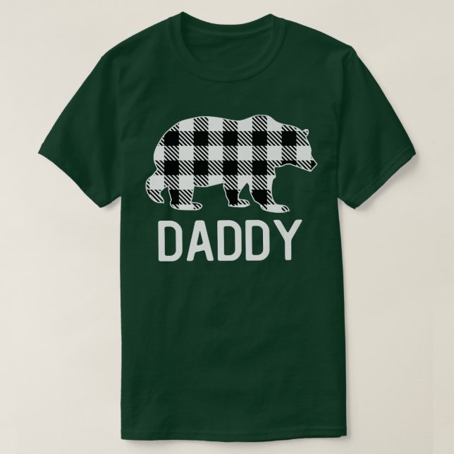 Camiseta Daddy Bear Pajama Grey Buffalo Plaid Premium  (Frente do Design)
