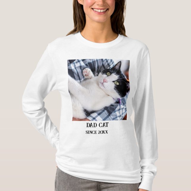 Camiseta Daddy cat since Photo cute cat (Frente)