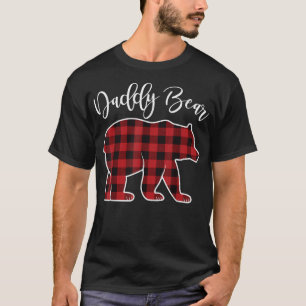 Camiseta Daddy Dad Bear Pajama Red Buffalo Xmas Family Chri