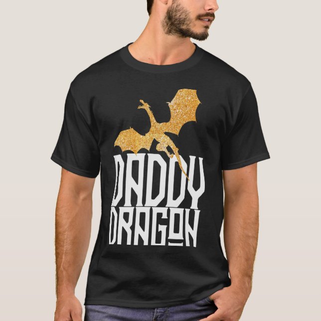 Camiseta Daddy Dragon Christmas Shirt Matching Family Dad H (Frente)