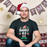 Camiseta Daddy elf family matching christmas outfit name<br><div class="desc">Get into the holiday spirit with this fun Daddy elf t-shirt which is part of a matching family elf outfit collection with gifts for any member of the family. Perfect for any Christmas family reunion, this t-shirt features a cute elf hat and legs, with the caption "Daddy elf" in a...</div>