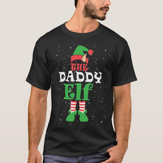 Camiseta Daddy Elf Family Matching Group Christmas Dad Men (Frente)