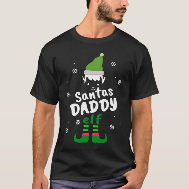 Camiseta Daddy Elf  Santas Christmas Elf Family Groups (Frente)