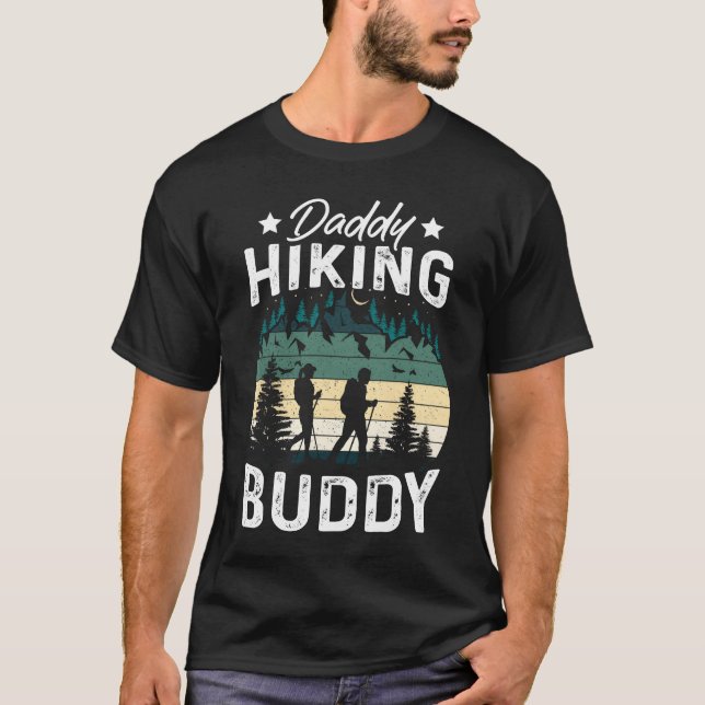 Camiseta Daddy Hiking Buddy Mountain Camping Hiker Hiking f (Frente)