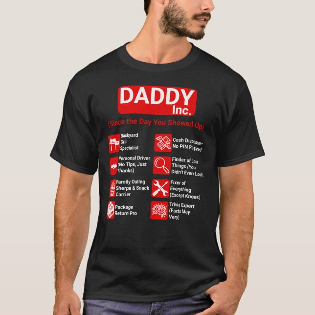 Camiseta DADDY Inc. Dia dos Pais Divertido (Frente)