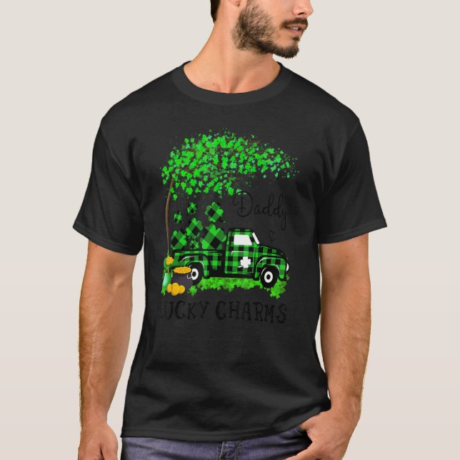 Camiseta Daddy Lucky Charm Shamrock Graphic Truck St Patric (Frente)