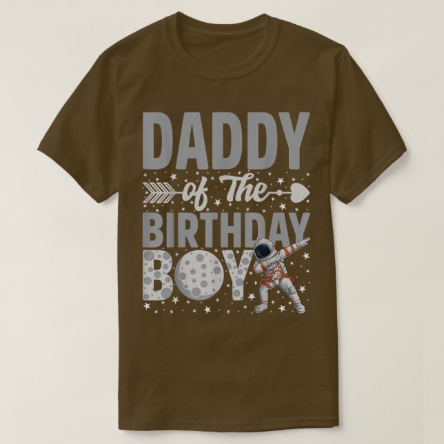 Camiseta Daddy Of The Birthday Astronaut Boy Space Theme Bd (Frente do Design)