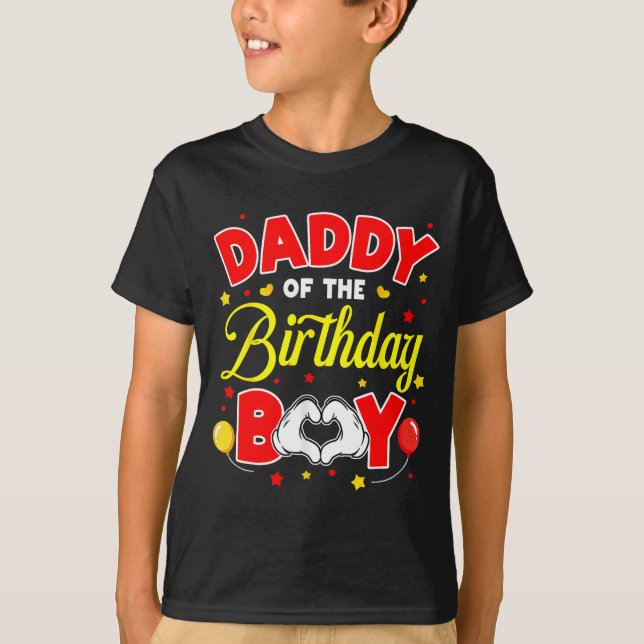 Camiseta Daddy Of The Birthday Boy Matching Dad Son Family  (Frente)