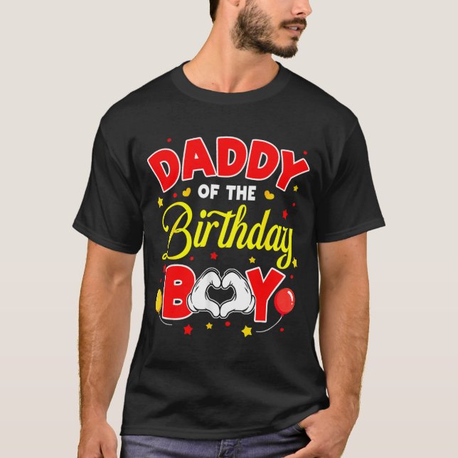 Camiseta Daddy Of The Birthday Boy Matching Dad Son Family  (Frente)