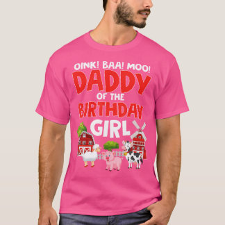 Camiseta Daddy Of The Birthday Girl Farm Animals Tractor Pa