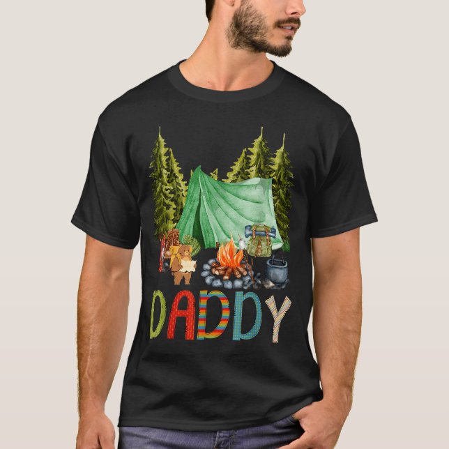Camiseta Daddy Of The Happy Camper 1st Birthday Bear Camng  (Frente)