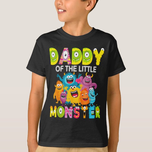 Camiseta Daddy Of The Little Monster 1st Birthday Boy Party (Frente)