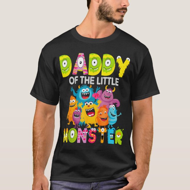 Camiseta Daddy Of The Little Monster 1st Birthday Boy Party (Frente)