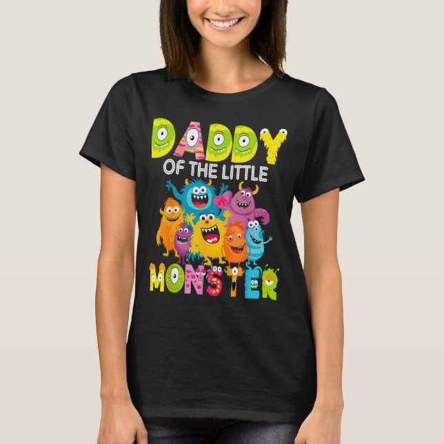 Camiseta Daddy Of The Little Monster 1st Birthday Boy Party (Frente)