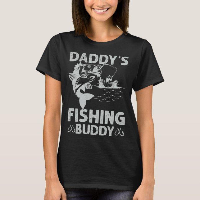 Camiseta Daddy s Fishing Buddy Fishing Papa Son Boy Fathers (Frente)